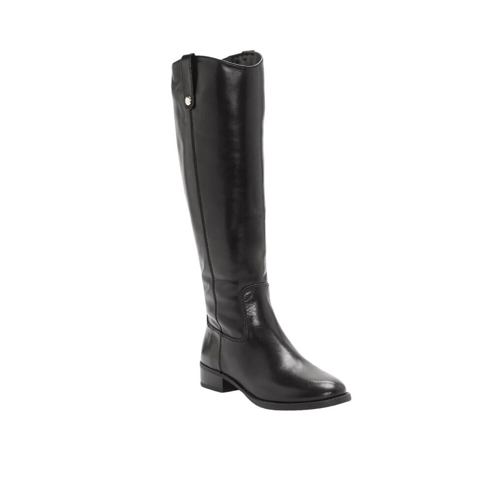 INC Women's Fawne Leather Riding Boots Black Size 7